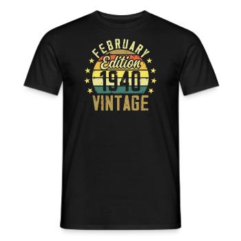 84th Birthday - February 1940 - 84th Birthday Gift - Men's T-Shirt - black - Front - AI Model Male 178 light (178cm)