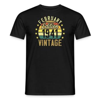 83. Geburtstag - Februar 1941 - Geschenk zum 83. Geburtstag - Männer T-Shirt - Schwarz - Vorne - AI Model Male 178 light (178cm)