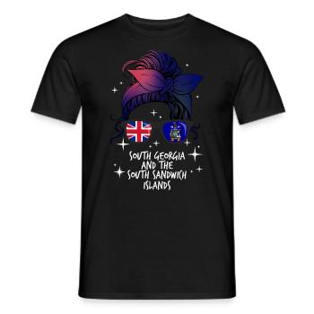 Géorgie du Sud et les îles Sandwich du Sud - T-shirt homme - noir - Devant - AI Model Male 178 light (178cm)