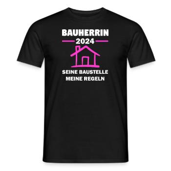 Bauherrin 2024 Hausbau Richtfest Geschenk - Männer T-Shirt - Schwarz - Vorne - AI Model Male 178 light (178cm)
