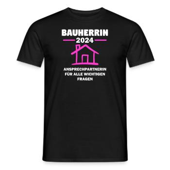 Bauherrin 2024 Hausbau Bauen Geschenk - Männer T-Shirt - Schwarz - Vorne - AI Model Male 178 light (178cm)