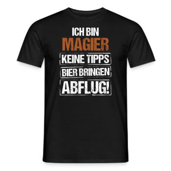 Ich bin Magier - Bier bringen und Abflug - Männer T-Shirt - Schwarz - Vorne - AI Model Male 178 light (178cm)