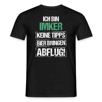 I'm a beekeeper - bring beer and take off - Men's T-Shirt - black - Front - AI Model Male 178 light (178cm)