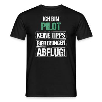 I'm a pilot - bring beer and take off - Men's T-Shirt - black - Front - AI Model Male 178 light (178cm)