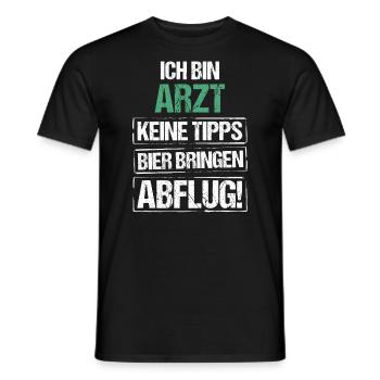 Je suis médecin - apporte de la bière et décolle - T-shirt homme - noir - Devant - AI Model Male 178 light (178cm)