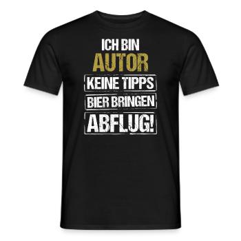 Je suis un auteur - apporte de la bière et décolle - T-shirt homme - noir - Devant - AI Model Male 178 light (178cm)