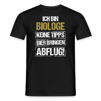 Ich bin Biologe - Bier bringen und Abflug - Männer T-Shirt - Schwarz - Vorne - AI Model Male 178 light (178cm)