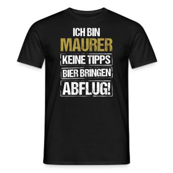 Je suis maçon - apporte de la bière et décolle - T-shirt homme - noir - Devant - AI Model Male 178 light (178cm)