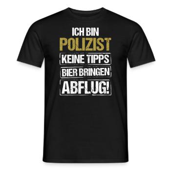 Je suis policier - apporte de la bière et décolle - T-shirt homme - noir - Devant - AI Model Male 178 light (178cm)
