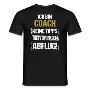 Je suis entraîneur - apporte de la bière et décolle - T-shirt homme - noir - Devant - AI Model Male 178 light (178cm)