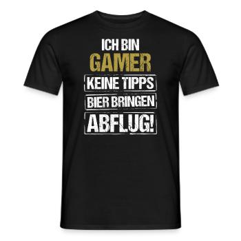 Je suis un joueur - apporte de la bière et décolle - T-shirt homme - noir - Devant - AI Model Male 178 light (178cm)