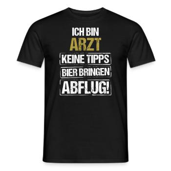Je suis médecin - apporte de la bière et décolle - T-shirt homme - noir - Devant - AI Model Male 178 light (178cm)