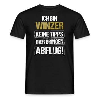 Je suis vigneron - apporte de la bière et décolle - T-shirt homme - noir - Devant - AI Model Male 178 light (178cm)