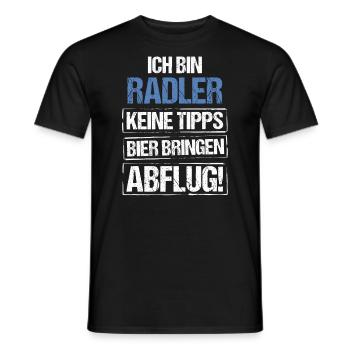 I'm a cyclist - bring beer and take off - Men's T-Shirt - black - Front - AI Model Male 178 light (178cm)