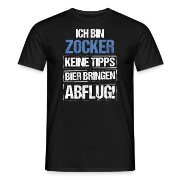 Ich bin Zocker - Bier bringen und Abflug - Männer T-Shirt - Schwarz - Vorne - AI Model Male 178 light (178cm)