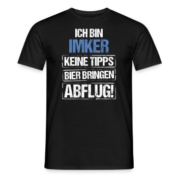 I'm a beekeeper - bring beer and take off - Men's T-Shirt - black - Front - AI Model Male 178 light (178cm)