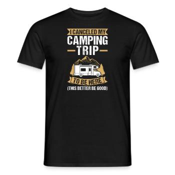 Campen Camping Camper Geschenk - Männer T-Shirt - Schwarz - Vorne - AI Model Male 178 light (178cm)