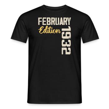 Février 1932 Anniversaire Février 1932 Rétro - T-shirt homme - noir - Devant - AI Model Male 178 light (178cm)