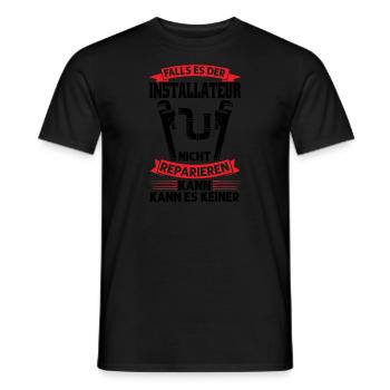 Installateur Beruf Installateurmeister Geschenk - Männer T-Shirt - Schwarz - Vorne - AI Model Male 178 light (178cm)