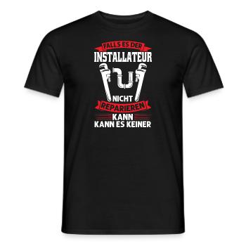 Installateur Beruf Handwerker Geschenk - Männer T-Shirt - Schwarz - Vorne - AI Model Male 178 light (178cm)