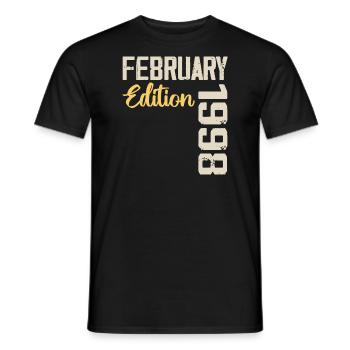 Février 1998 Anniversaire Février 1998 Rétro - T-shirt homme - noir - Devant - AI Model Male 178 light (178cm)