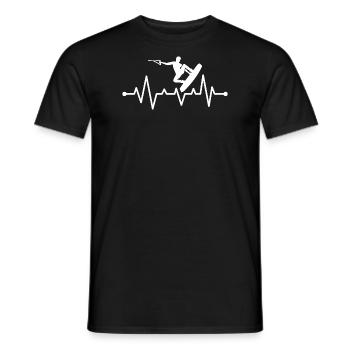 wakeboarden herzschlag wakeboard wakeboarder - Men's T-Shirt - black - Front - AI Model Male 178 light (178cm)