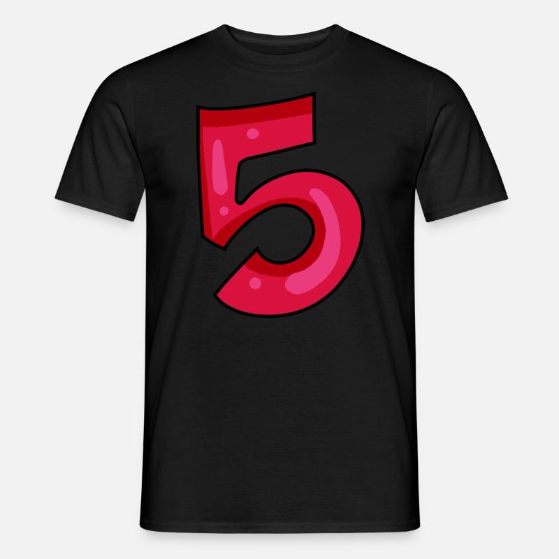 5 - Männer T-Shirt - Schwarz