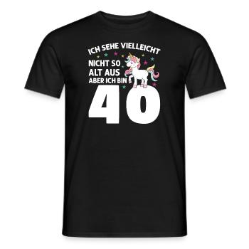 Geburtstag Geburtstagfeier vierzig Jahre Alt Gesch - Männer T-Shirt - Schwarz - Vorne - AI Model Male 178 light (178cm)