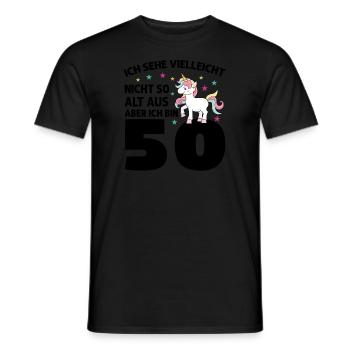 Geburtstag Geburtstagfeier fünfzig Jahre alt Gesch - Männer T-Shirt - Schwarz - Vorne - AI Model Male 178 light (178cm)