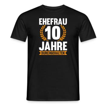 10 Jahre Ehe Ehefrau Rosenhochzeit Geschenk - Männer T-Shirt - Schwarz - Vorne - AI Model Male 178 light (178cm)