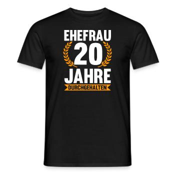 20 Jahre Ehe Ehefrau 20. Hochzeitstag Geschenk - Männer T-Shirt - Schwarz - Vorne - AI Model Male 178 light (178cm)