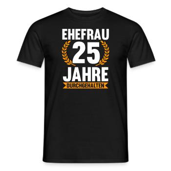 25 Jahre Ehe Ehefrau Silberhochzeit Geschenk - Männer T-Shirt - Schwarz - Vorne - AI Model Male 178 light (178cm)