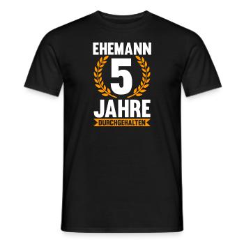 5 Jahre Ehe Ehemann 5. Hochzeitstag Geschenk - Männer T-Shirt - Schwarz - Vorne - AI Model Male 178 light (178cm)