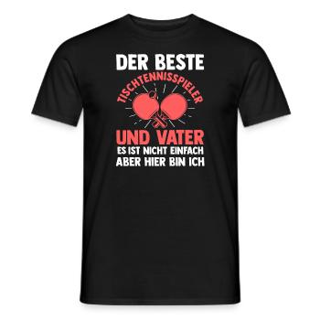 Tischtennis Papa Vater Geschenk - Männer T-Shirt - Schwarz - Vorne - AI Model Male 178 light (178cm)