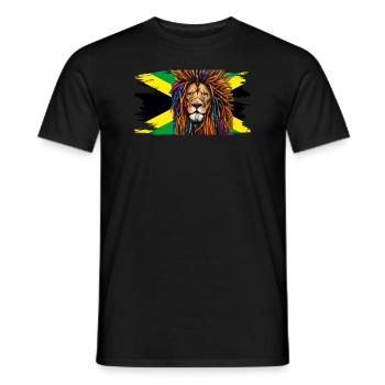 Jamaika Löwe Rastafari Reggae Music - Männer T-Shirt - Schwarz - Vorne - AI Model Male 178 light (178cm)