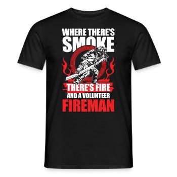 A Volunteer Fireman für Freiwillige und - Männer T-Shirt - Schwarz - Vorne - AI Model Male 178 light (178cm)