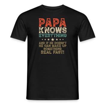 Papa weiß alles Vintage Opa Papa - Männer T-Shirt - Schwarz - Vorne - AI Model Male 178 light (178cm)