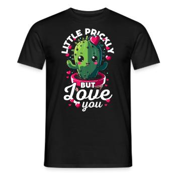A little prickly but I love you - Cute cactus - Men's T-Shirt - black - Front - AI Model Male 178 light (178cm)