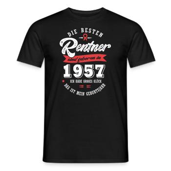 1957 Geburtstag Rentner geboren 1957 - Männer T-Shirt - Schwarz - Vorne - AI Model Male 178 light (178cm)