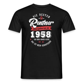 1958 Geburtstag Rentner geboren 1958 - Männer T-Shirt - Schwarz - Vorne - AI Model Male 178 light (178cm)