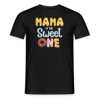 Maman du premier beignet d’anniversaire de la douce - T-shirt homme - noir - Devant - AI Model Male 178 light (178cm)