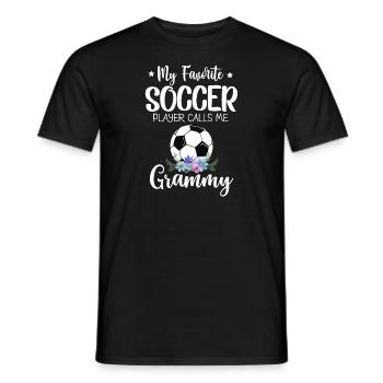 Mein Lieblingsfußballer nennt mich Grammy - Männer T-Shirt - Schwarz - Vorne - AI Model Male 178 light (178cm)