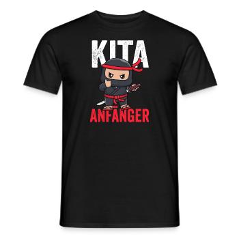 Kindergarten Ninja Kita Anfänger Geschenk - Männer T-Shirt - Schwarz - Vorne - AI Model Male 178 light (178cm)