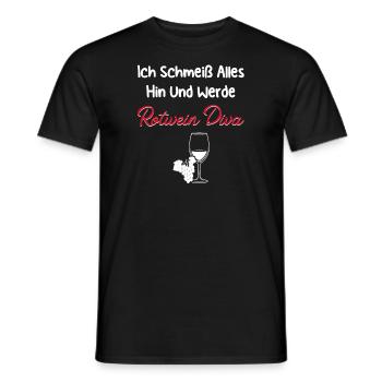 Wein Rotwein Weinschorle Geschenk - Männer T-Shirt - Schwarz - Vorne - AI Model Male 178 light (178cm)