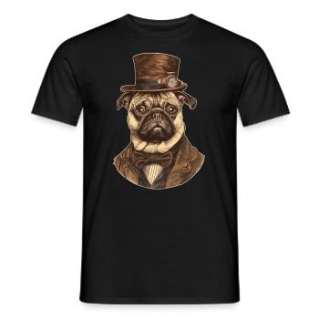 Mops Vintage - Männer T-Shirt - Schwarz - Vorne - AI Model Male 178 light (178cm)