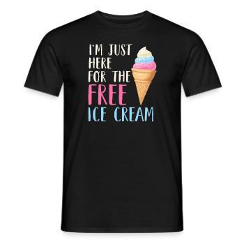 Je suis juste ici pour la croisière amusante gratuite sur la crème glacée - T-shirt homme - noir - Devant - AI Model Male 178 light (178cm)