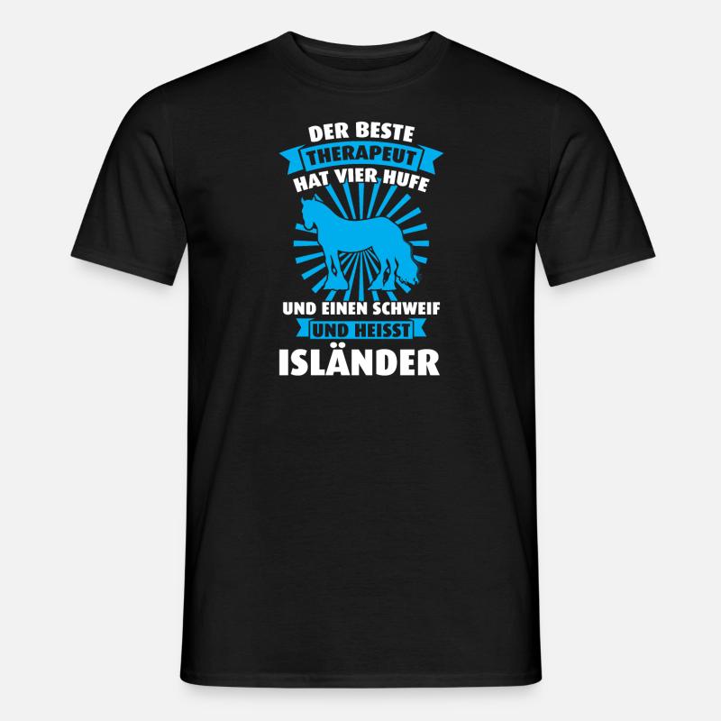 Islandpferd Pferd Reiter Geschenk - Männer T-Shirt - Schwarz