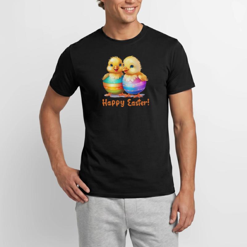 Happy Easter, Easter Egg, Chick, Easter, Funny, Cute Men's T-Shirt