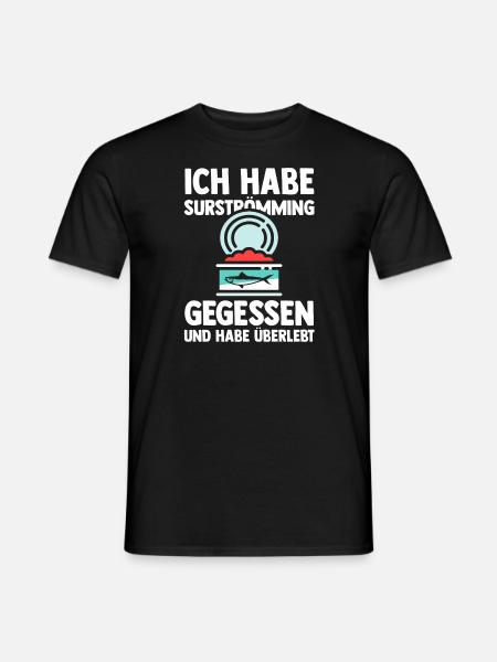 Surströmming Fisch Dosenfisch Geschenk - Männer T-Shirt - Schwarz
