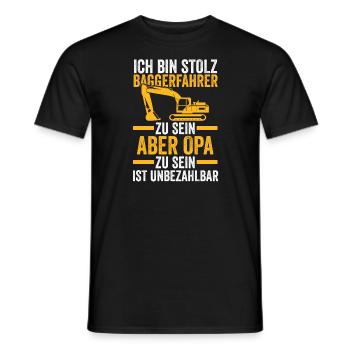 Bagger Opa Baggerführer Geschenk - Männer T-Shirt - Schwarz - Vorne - AI Model Male 178 light (178cm)